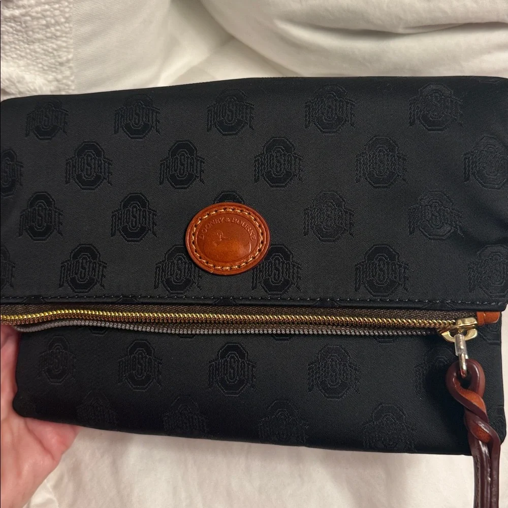 Ohio State Dooney & Bourke fold over crossbody black nylon NWOT